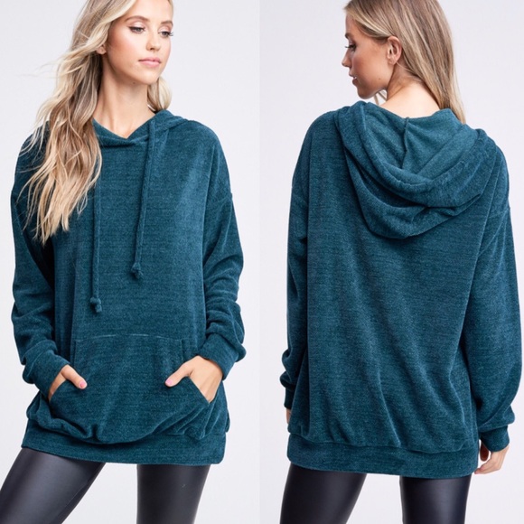 Cozy Soft Chenille Knit Kangaroo Pocket Hoodie! - Picture 13 of 16